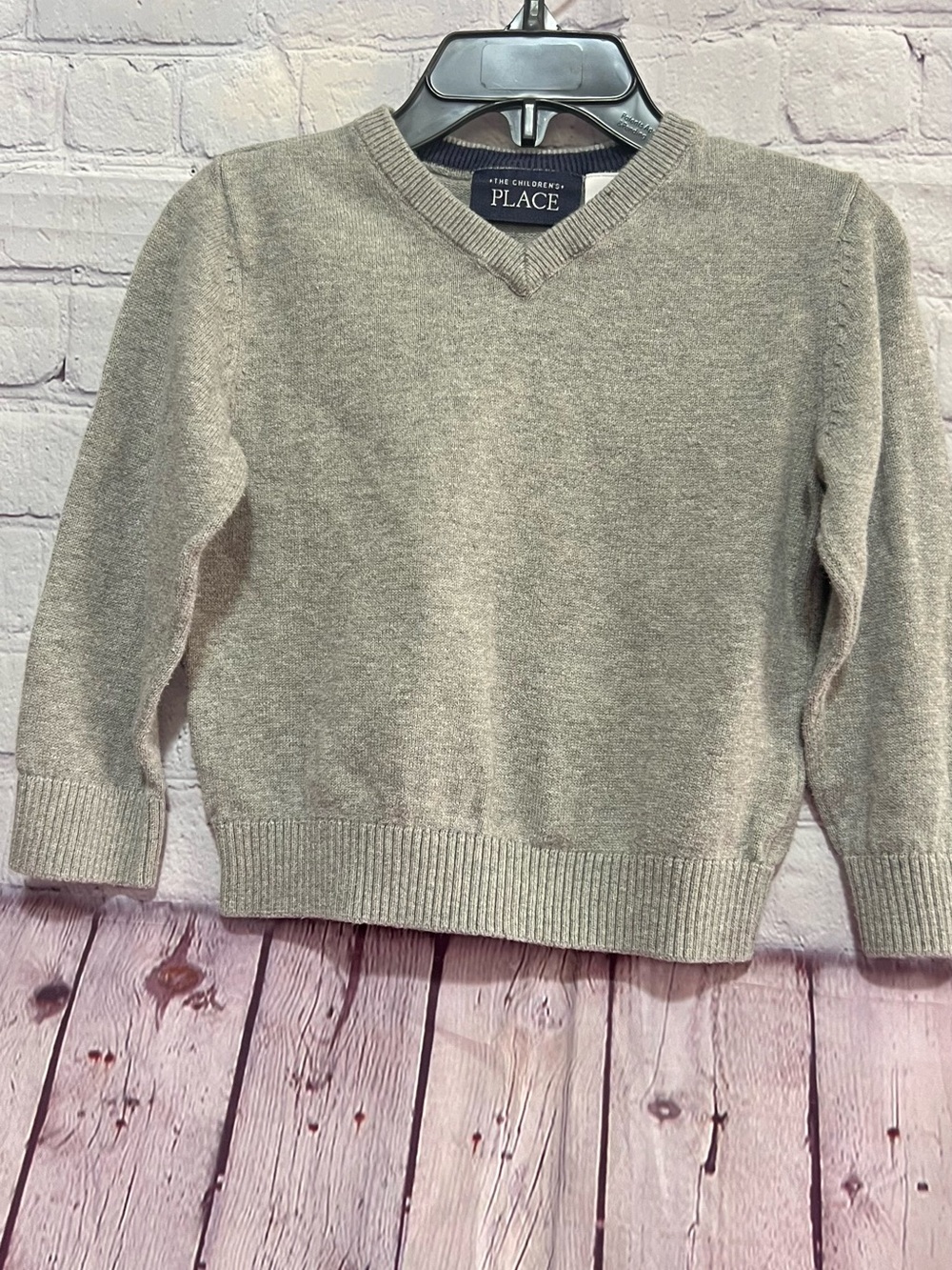 The Children's Place Light Gray V-Neck Sweater